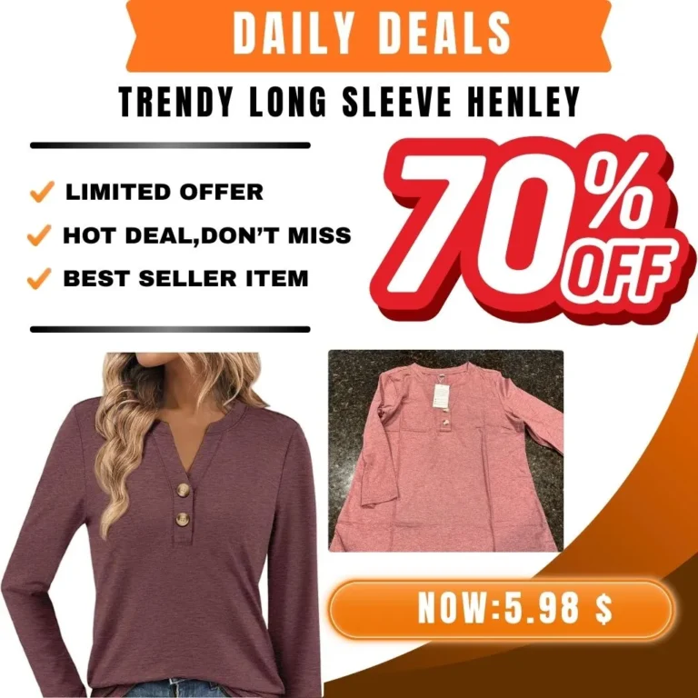 A soft and stylish long sleeve shirt that’s perfect for fall and winter outfits, featuring a flattering V-neck and button design for a casual yet polished look.
